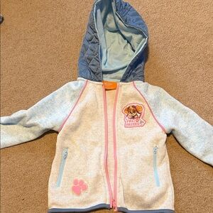Paw Patrol Light Blue and Pink Hooded Zip Sweatshirt